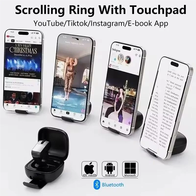 Ring Mouse – Mini Lightweight Rechargeable Bluetooth + 2.4G Dual‑Mode Wearable Controller 4