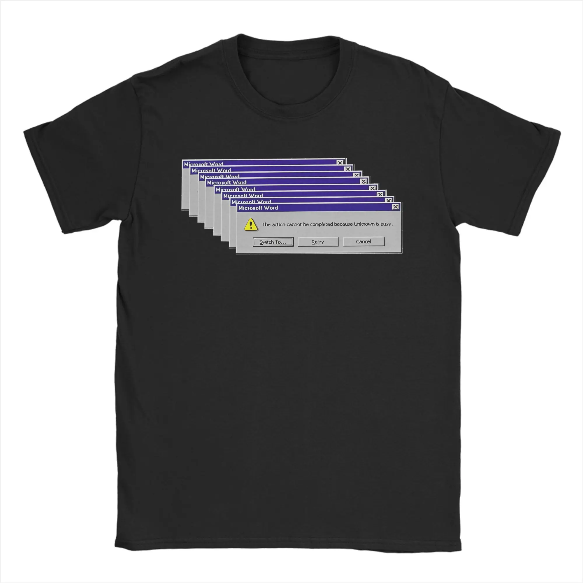 Hipster windows 98 error message T-Shirts for Men Crewneck 100% Cotton T Shirts  Short Sleeve Tees Summer Tops