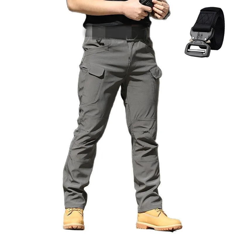 Gift Belt Unique Special Forces Fans Overalls Stretch Breathable Tactical Multi Pocket Front Zipper Outdoor Casual Pants