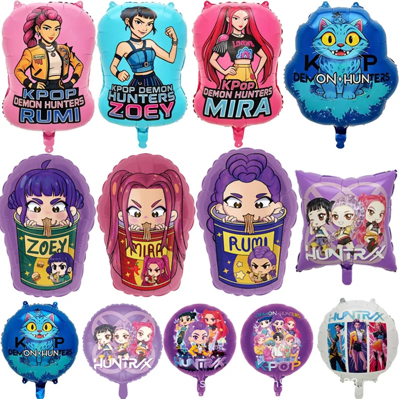 

50Pcs/18-Inch Demon Hunters Kpop Balloon Rumi Mira Zoey Foil Balloon Baby Shower Kids Birthday Party Christmas Halloween Decor