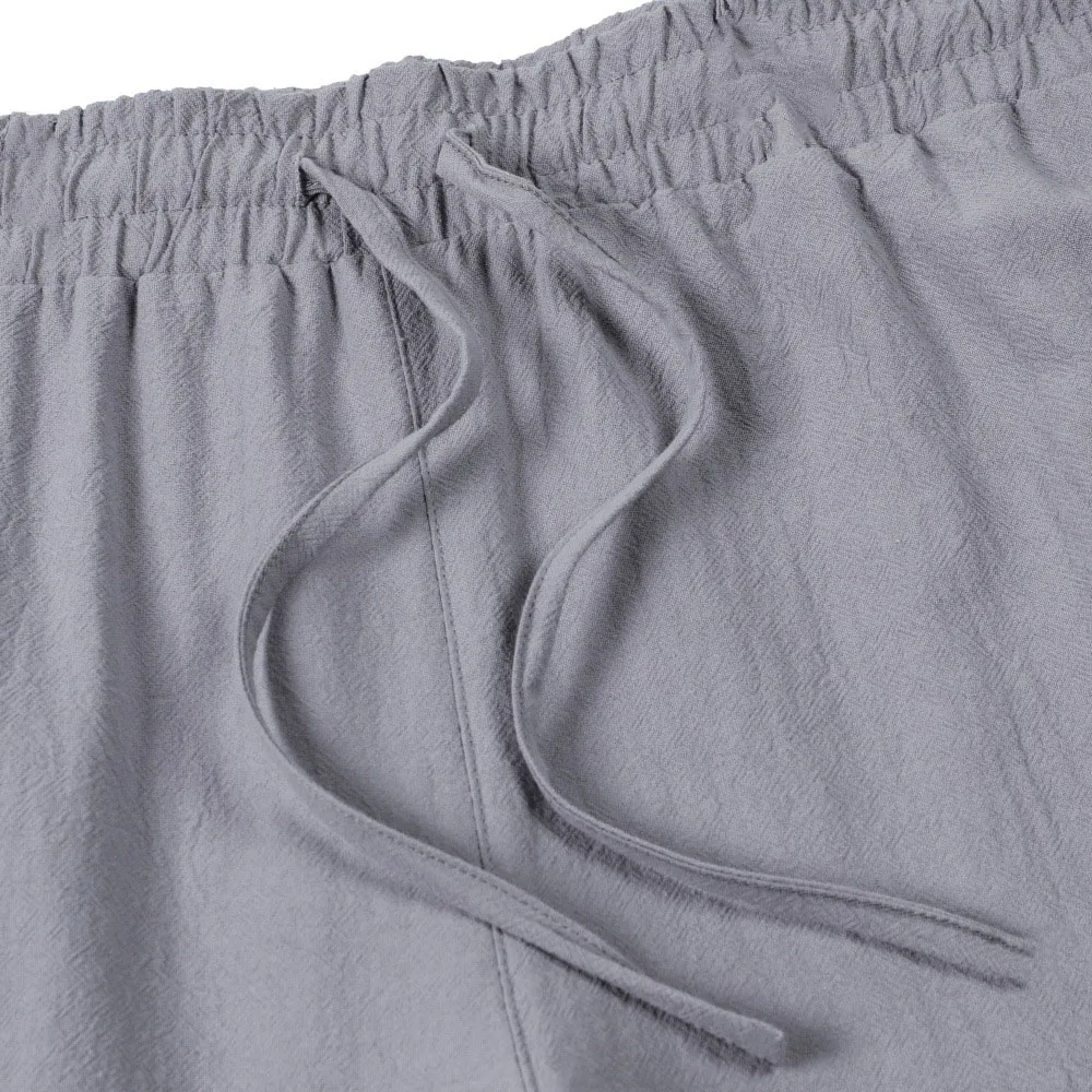 Pantalones de algodón y lino para hombre europeos y americanos, pantalones de trabajo, ropa deportiva recta holgada y pantalones informales, novedad de otoño