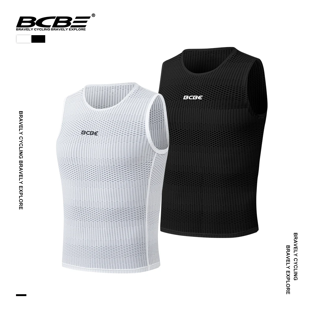 

BCBE Men Cycling Base Layer Sleeveless High Elastic Aero Cycling Vest Breathable Mesh Bicycle Undershirt Sport Bike First Layer