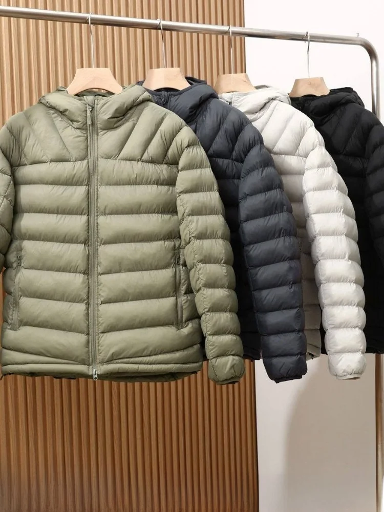 Winter Jacket Men's Lightweight Tech P Cotton Hooded Warmth Waterproof Outdoor Casual Style Zipper Closure Standard Fit Nylon