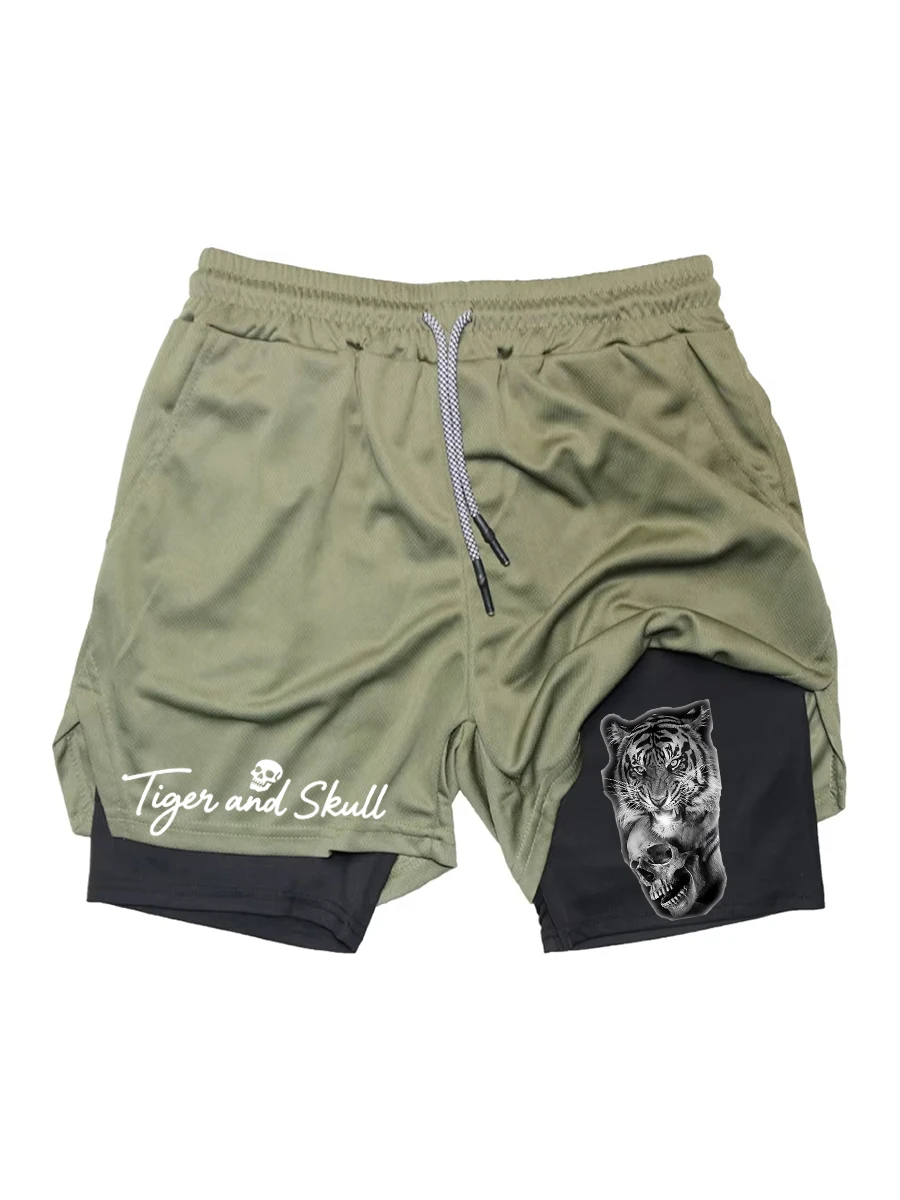 กางเกงวิ่งขาสั้นผู้ชายแบบ 2 in 1 |   มีช่องใส่โทรศัพท์และห่วงแขวนผ้าขนหนู แห้งเร็ว RL000721