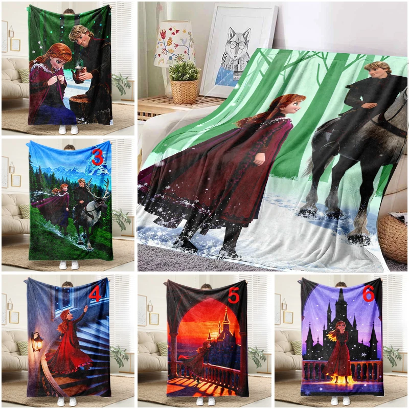 

Disney Frozen Anna Blanket Soft Flannel Throw Sofa Bed Cover for Kids Adults Home Decor