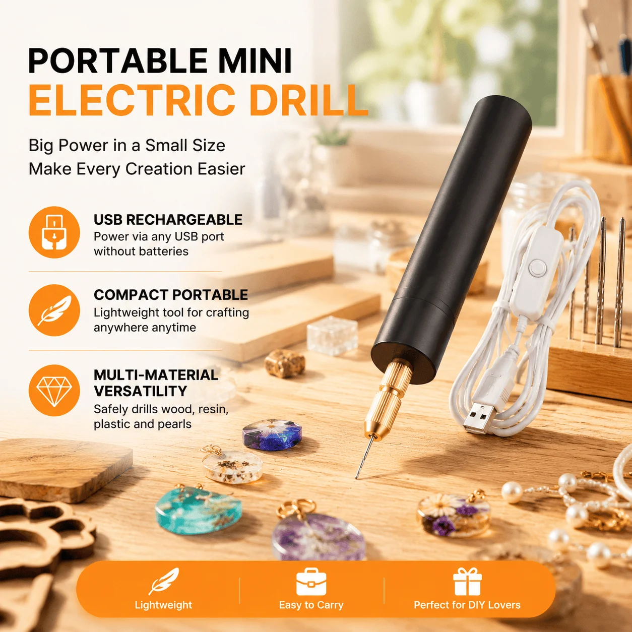 Jewelry Making Dc - Portable Mini Electric Drill USB Rechargeable