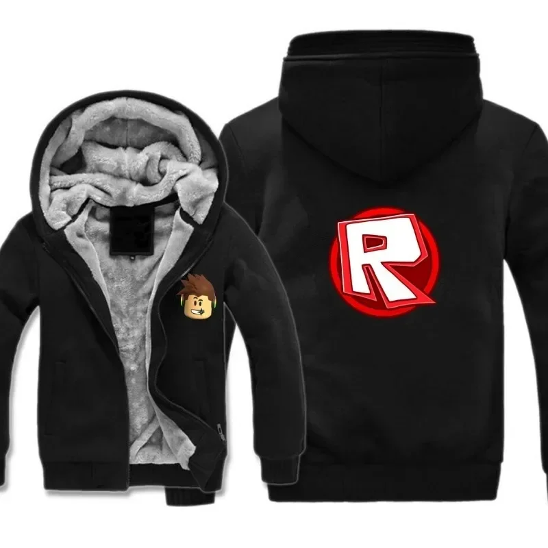 

Roblox Game Anime Cartoon Thick Hooded Sweatshirt Virtual World Zipper Jacket - Fashionable Anime Peripheral Clothing Gift
