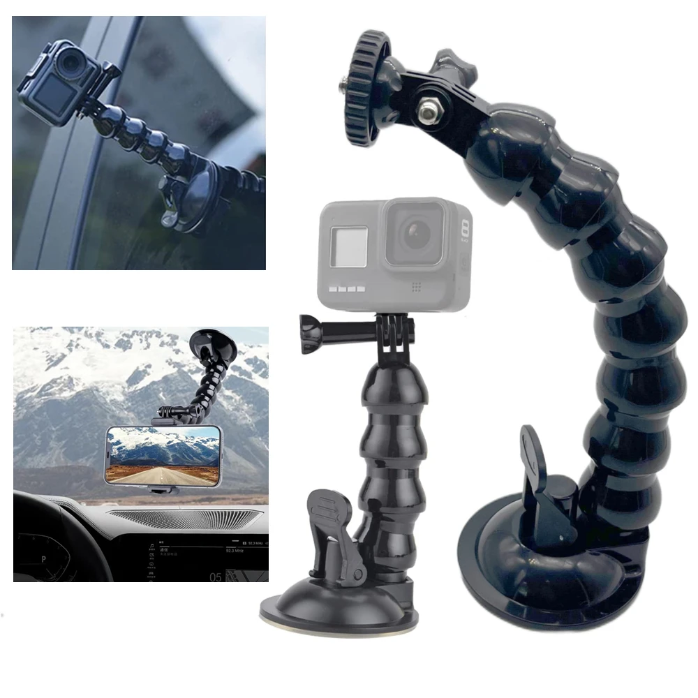 Ultimate Windshield Suction Cup Car Holder for GoPro and DJI Smartphone Actions - Secure and Stable Mount for Your Adventure Sh