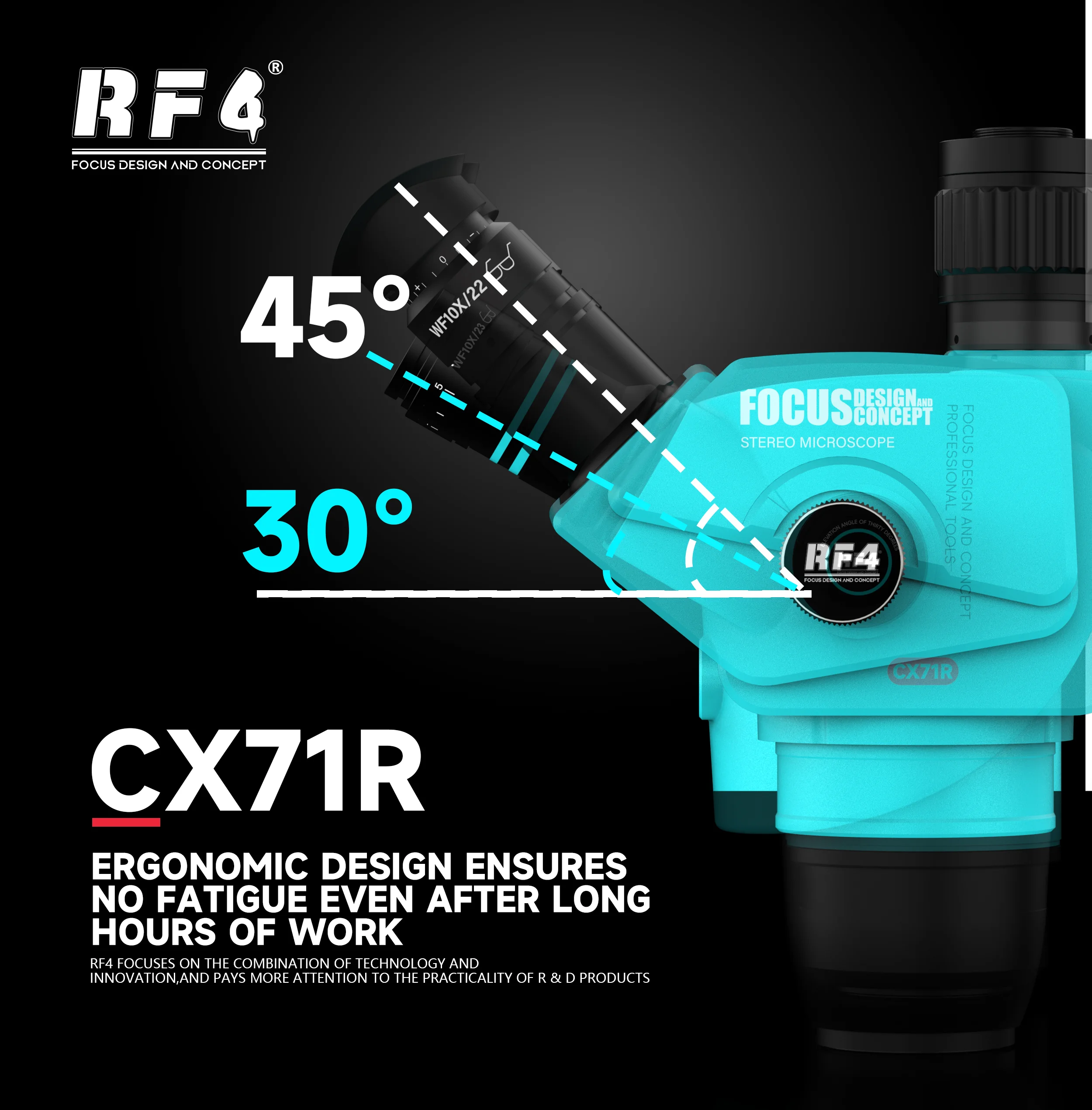 

RF4 CX71R Мощный микроскоп, микроскоп высокой четкости, ремонт материнской платы мобильного телефона, двойной рычаг, микроскоп с непрерывным зумом