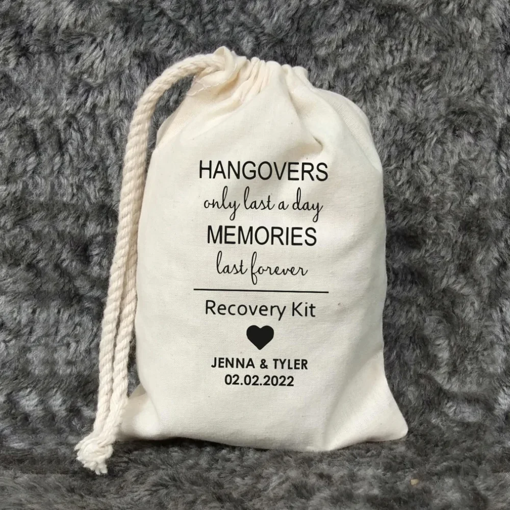 25 Wedding Favors Bags-Hangovers Last a Day Memories Last Forever-Bachelorette Party Favor-Hangover Kit-Survival Kit-party bag