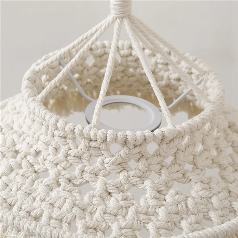 

A50I 2X Macrame Lamp Shade Boho Hanging Pendant Light Cover Modern Office Bedroom Living Room Nursery Bohemian Home Decor