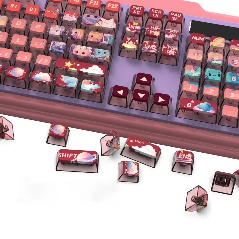 116 Keys Pudding Transparent Keycaps ASA Profile Dye Sub PBT Keycaps Fit for 61/65/68/75/81/87/98/104/108 Mechanical Keyboards