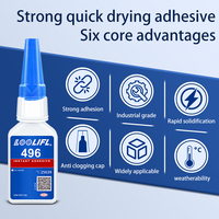 496 Super Glue, Quick-drying Cyanoacrylate Instant Leather Rubber Wood Metal Strong Bond Liquid Adhesive Tool,Home Repair Glue