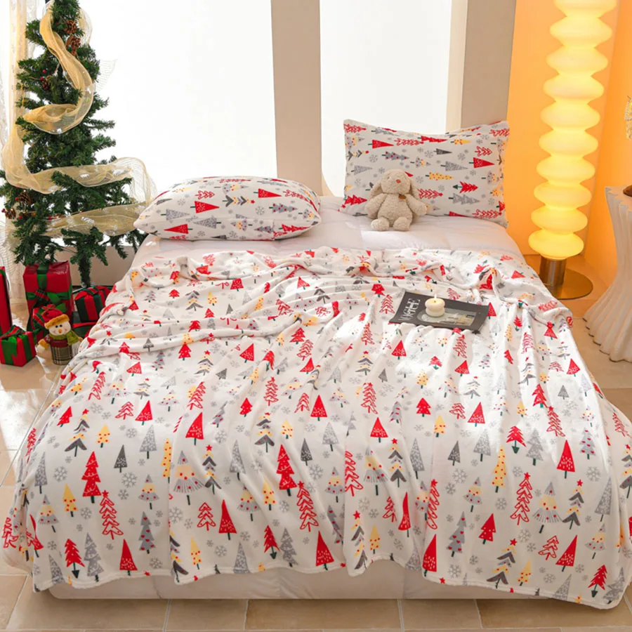Christmas Throw Blanket  Snowflake Blanket Super Soft Flannel Fleece Blankets Winter Plush Fuzzy Warm Bed Blankets Christmas