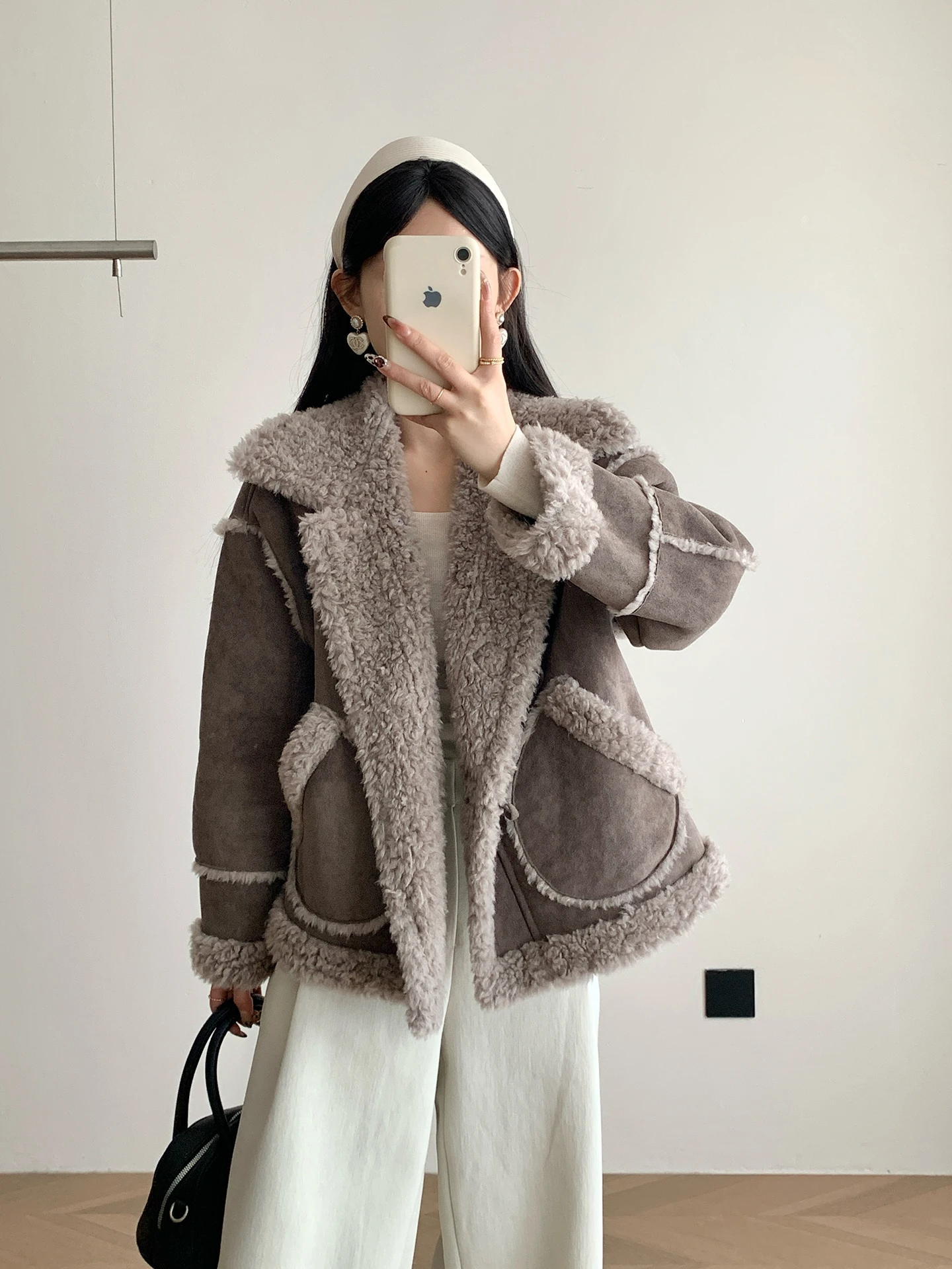 

Ретро-шерстяное пальто для женщин с отложным воротником, из 100% шерсти, молодежная модная зимняя верхняя одежда, новинка