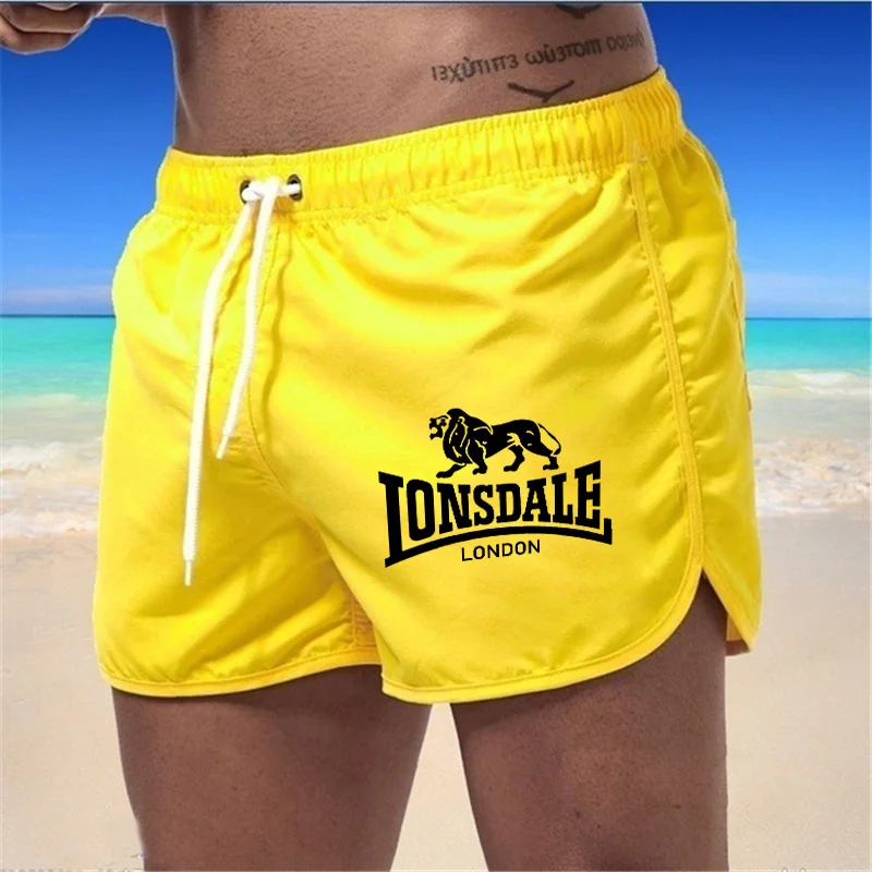 LONSDALE 2024 Men's Beach Sports Shorts Light Summer Pants Loose Pocket Suit