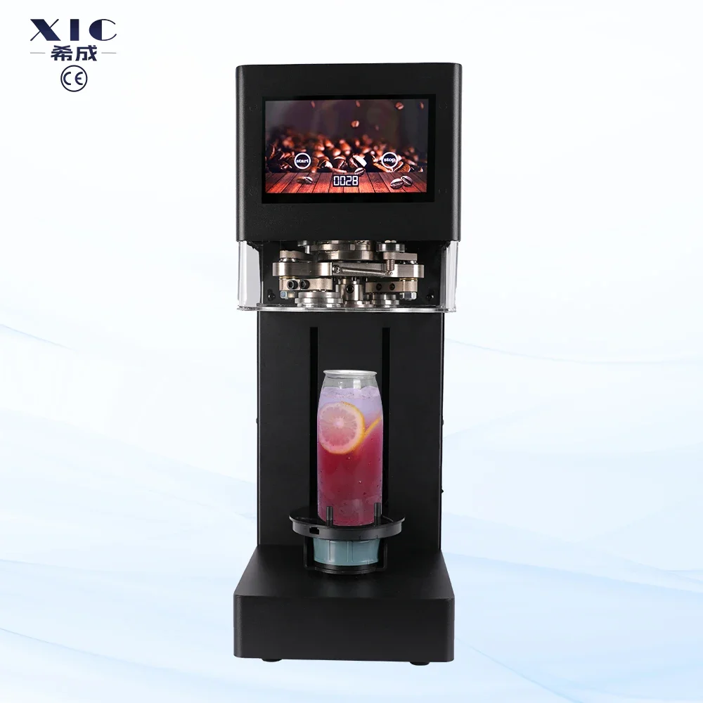 

Newest Product Automatic Non-rotating Can Sealer Beverage Soda Bottle Bubble Tea Tin Electric Sealing Machine