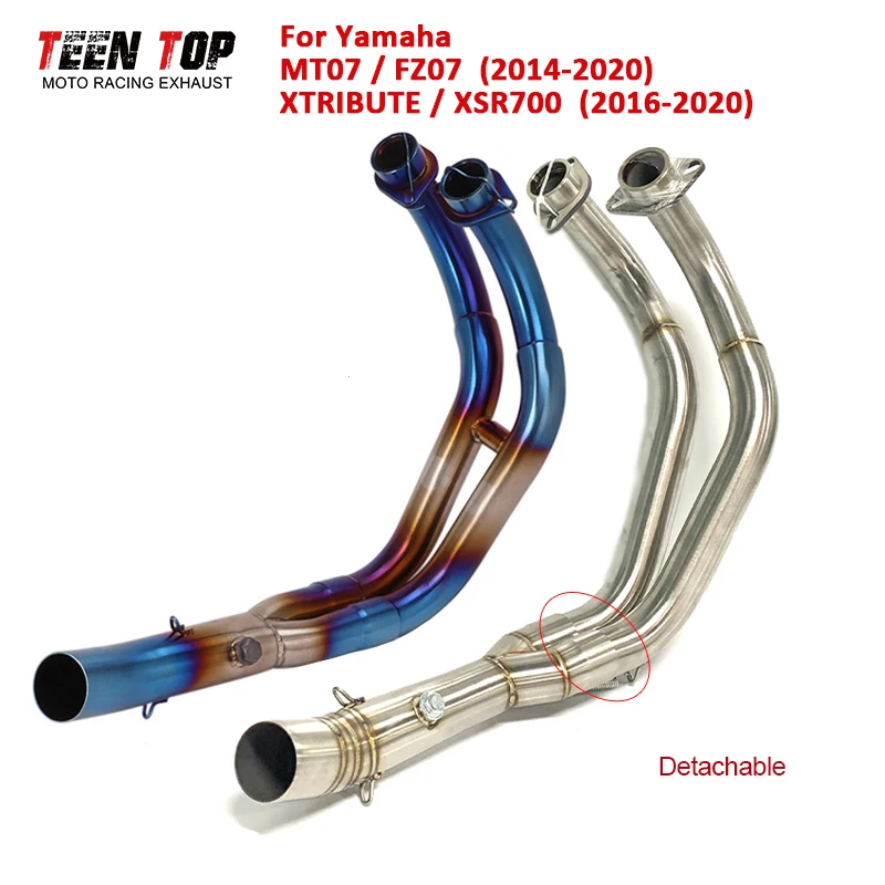

Motorcycle Exhaust Pipe For Yamaha MT07 FZ07 Escape Moto Front Link Pipe 2014-2023 51mm Exhaust Pipe XTRIBUTE XSR700 2016-2020