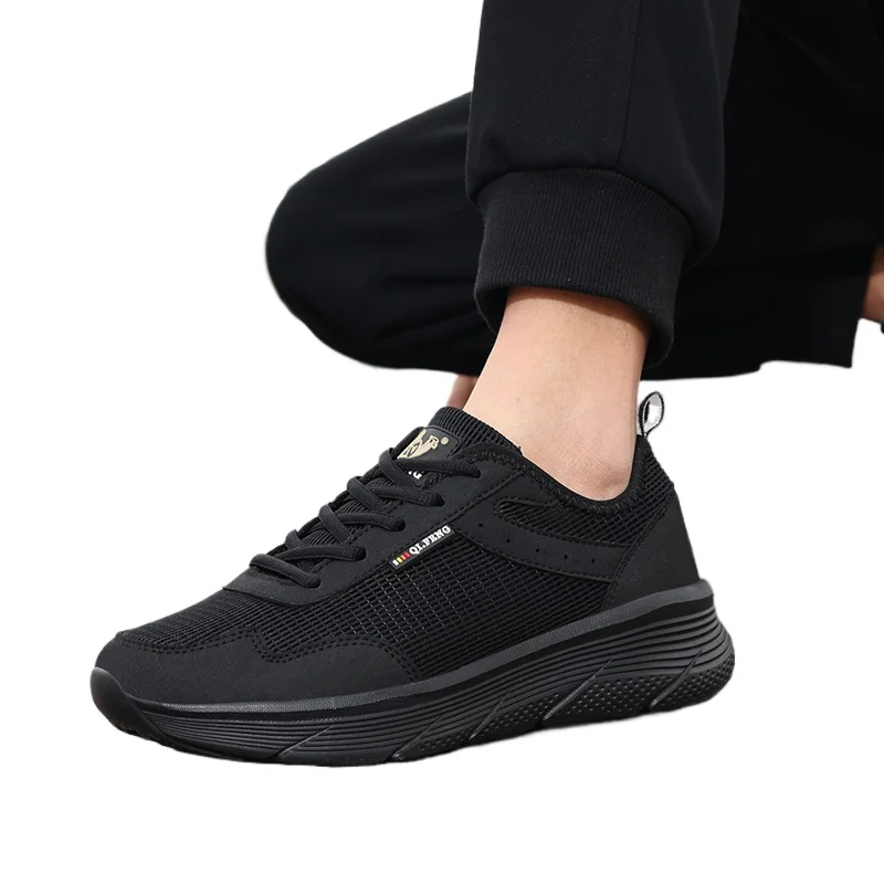 Zapatos deportivos informales para hombre, zapatillas ligeras, zapatillas blancas de malla transpirable para exteriores, zapatillas para correr negras, zapatillas deportivas para correr y tenis, entrenador para hombre
