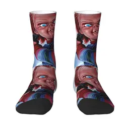 Horror Chucky męskie skarpetki Unisex moda 3D nadruk Childs Play Dress Socks