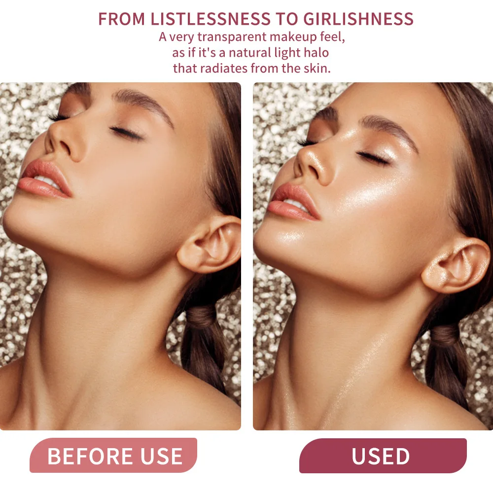 هايلايتر أحمر الخدود الوردي ثلاثي الأبعاد يعزز البشرة بشكل طبيعي، مكياج عاري بتلات صغيرة، سهل التلوين، مكياج الوجه للنساء يدوم طويلاً #6