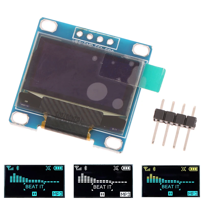 1PC 128X64 SSD1315 LCD Screen Board 0.96 Inch OLED IIC Serial Display Module GND VCC SCL SDA 0.96" For Arduino Black