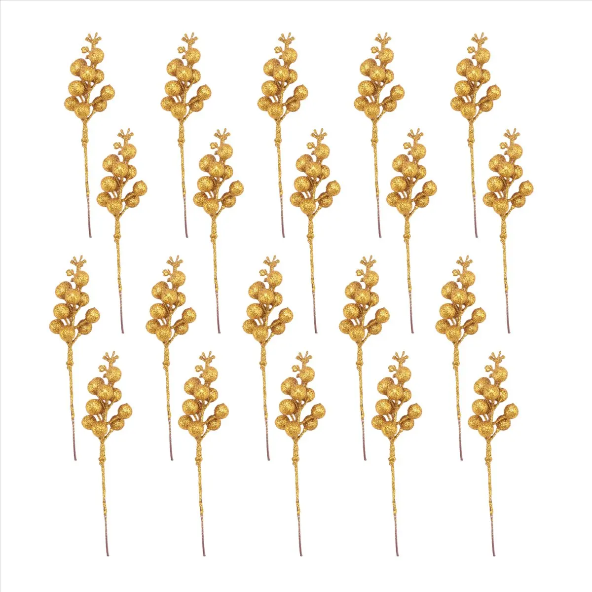 【ELEVATE LIFE】20 Pc Artificial Berry Stems, 7.5 Inches Christmas Glitter Berries Stems,Artificial Christmas Picks for Xmas Tree(