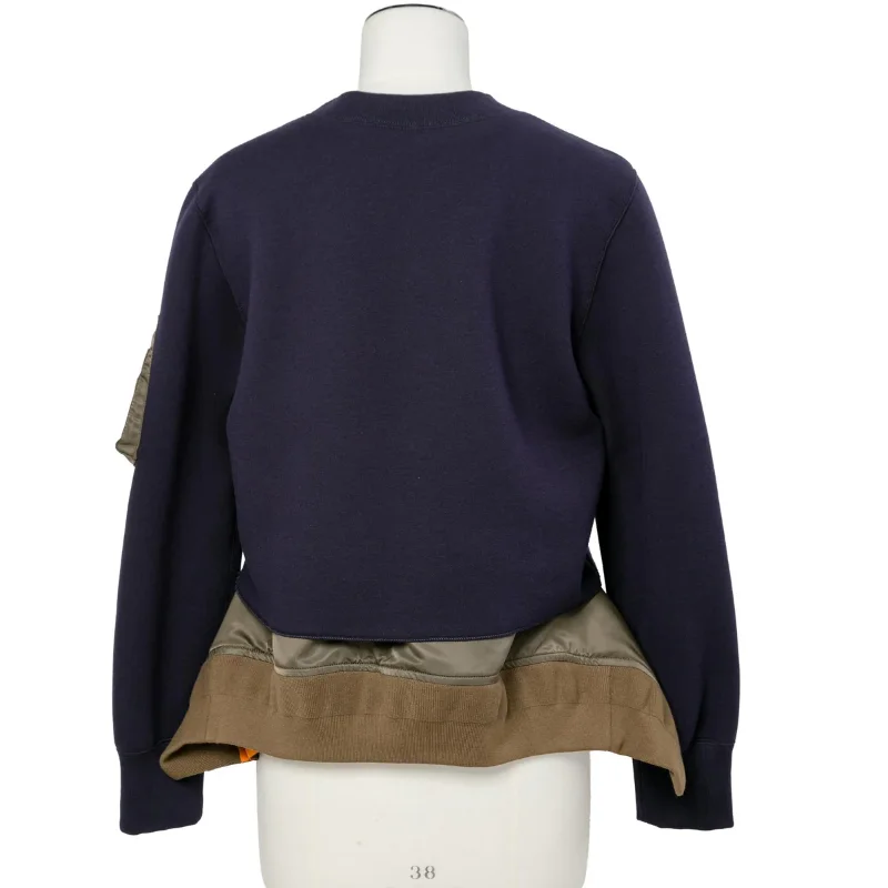 سترة خريف 2025 مرقعة فضفاضة غير رسمية بأكمام طويلة ورقبة مستديرة بلوفر نسائي