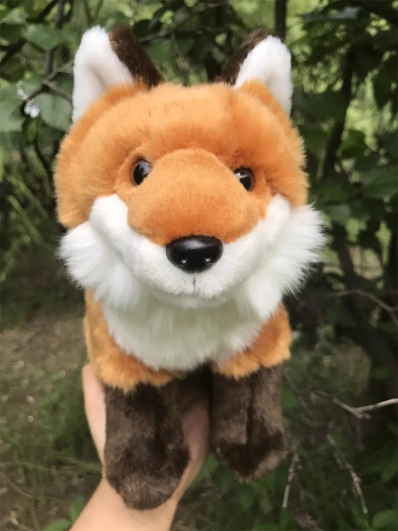 FoxFireF Soft Red Fox Doll Fox Doll Skin Fox Cloth Plush Toy Lifelike Animals Simulation Stuffed Doll Kawaii Toy Gifts