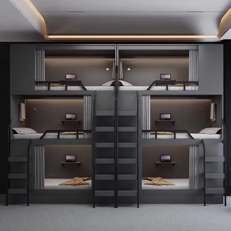 Space capsule upper and lower beds Youth hostel high and low beds Student staff dormitory upper and lower bunk e-sports hotel