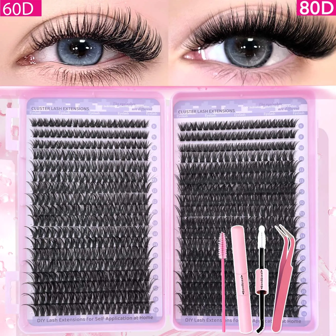 30D/40D/60D/80D/100D/120D/150D gemischte Längen 9-18mm mit angebrachten Wimpern, D-Curl Festtagswimpern für DIY und festliche Anlässe. – Detail 2