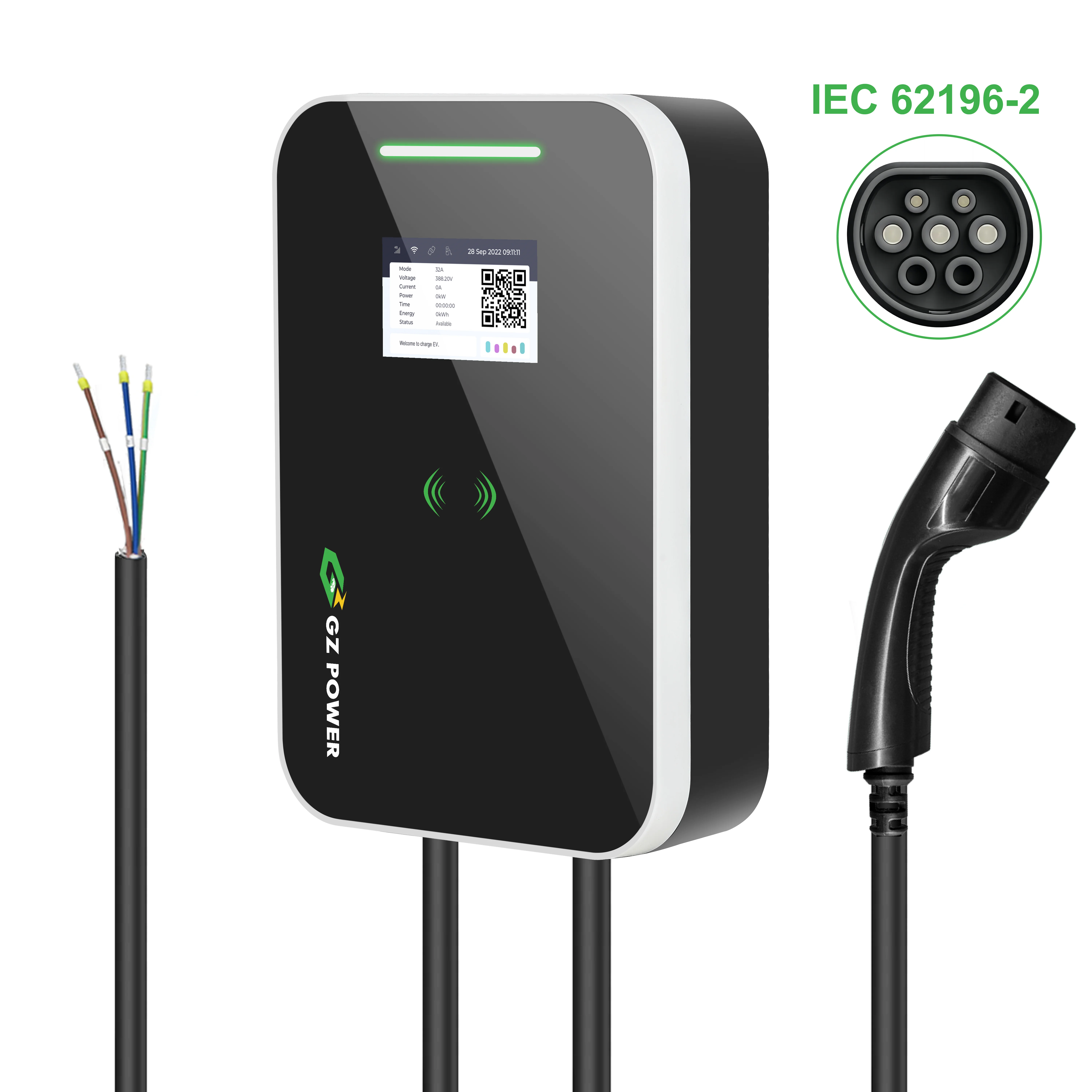 Type 2 EV Charger 32A 1Phase EV Charging Station IEC 62196-2 EVSE Walbox For Audi Cooper Volkswagen Electric Vehicle