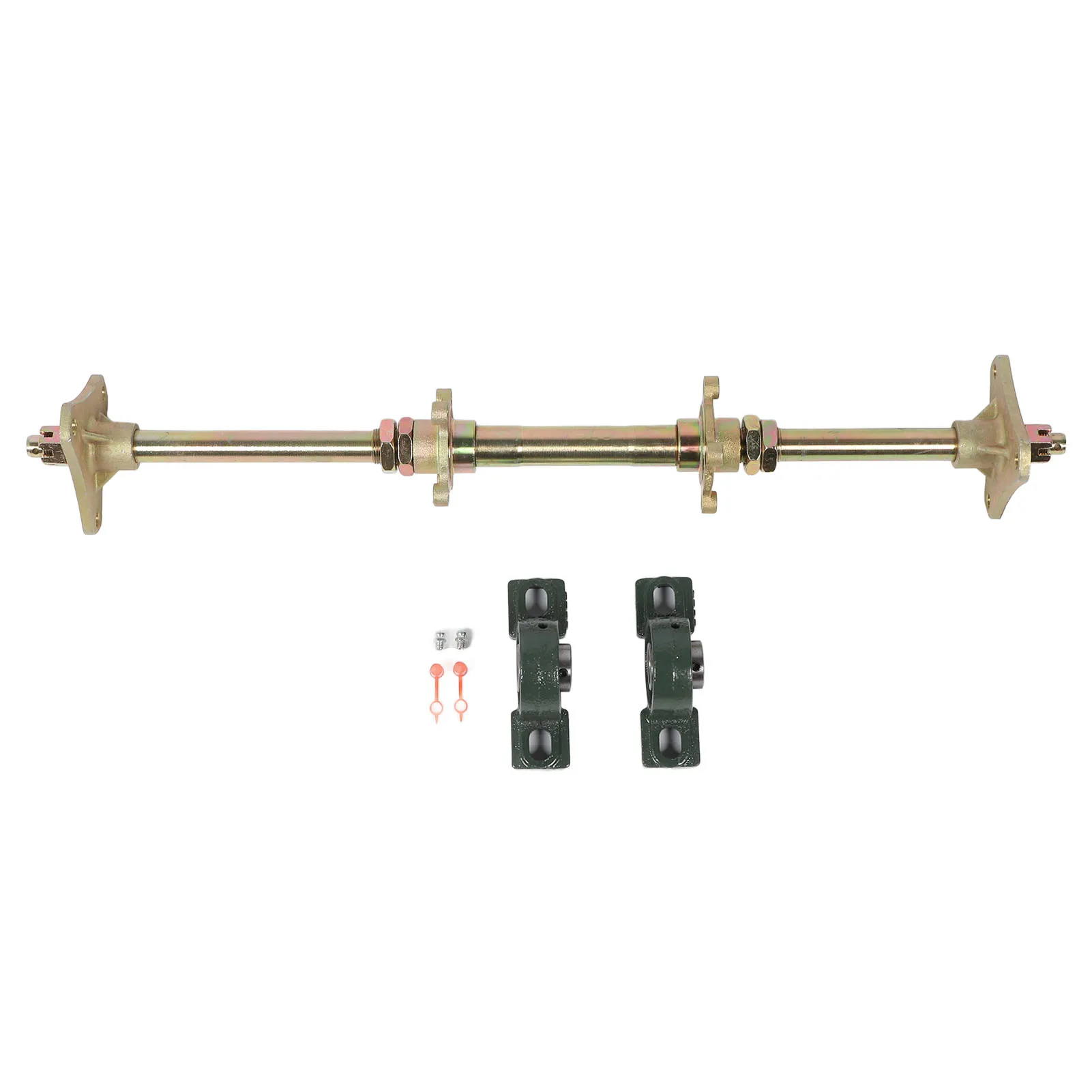 24inch Rear Axle Shaft Kit Flanges Fixing Mounts Heavy Duty High Strength DIY Rear Axle Kit for 50‑150CC for Drift Trikes