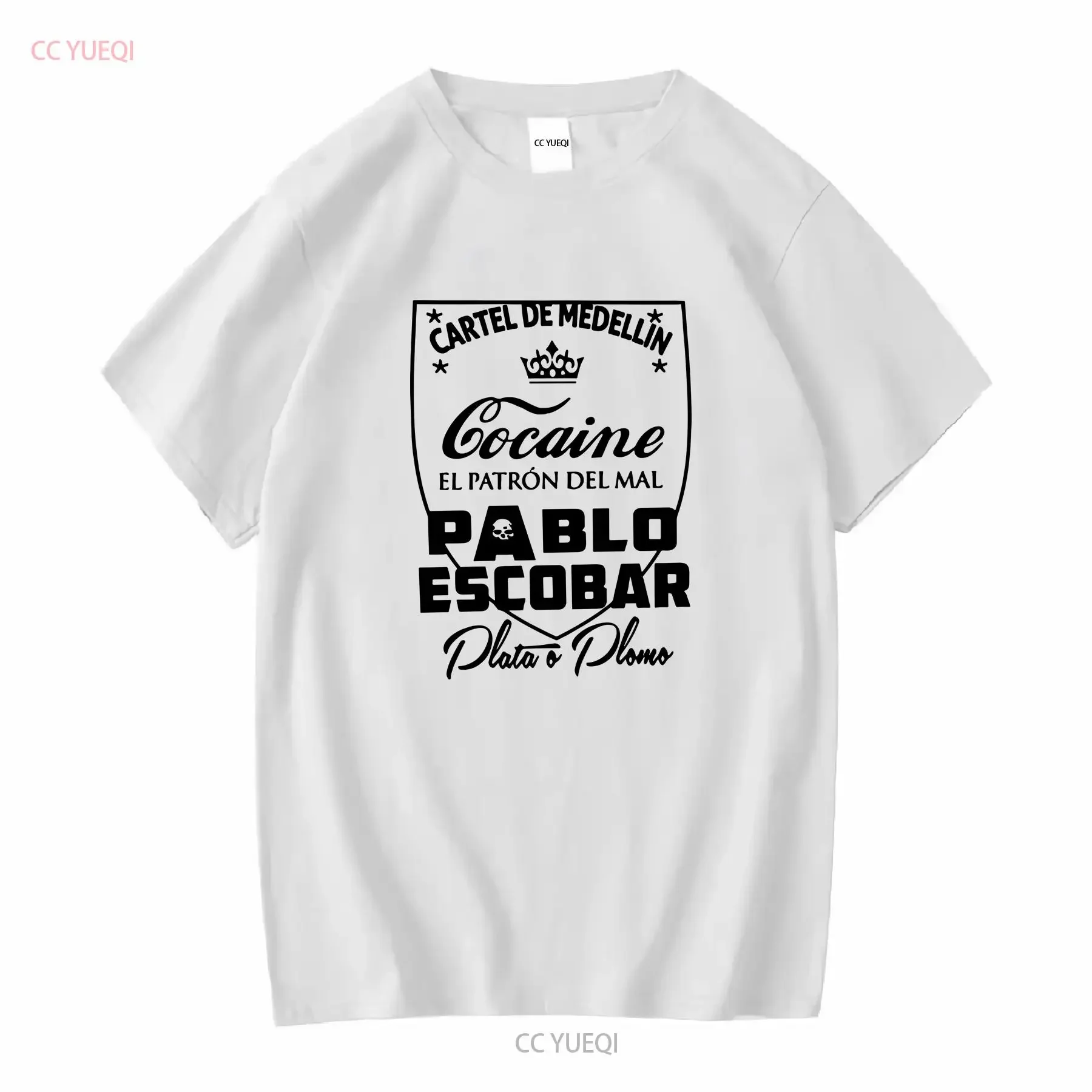 Esco Camiseta Medellin Cartel Sicario Plata O Plomo Narco kingpin Colombia S 2XL mangas largas o cortas vintage Lavado Versátil