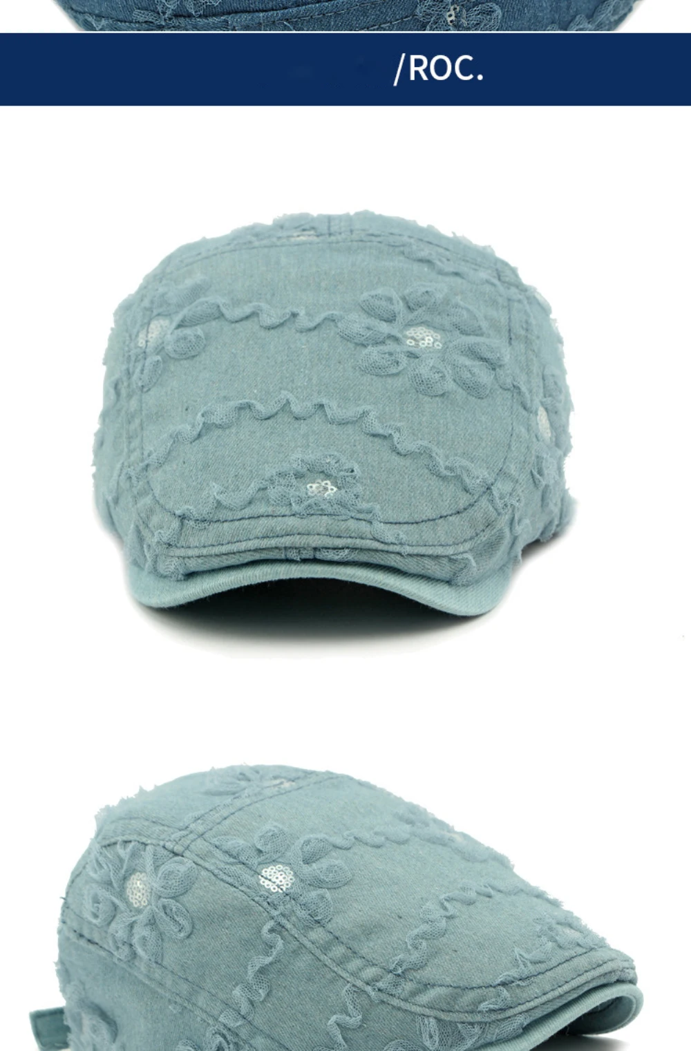 HT4790 Baskenmützen für Männer und Frauen, Frühling-Sommer-Sonnenmütze, Vintage-Künstler-Malermütze, Spitzenblumen-Ivy-Flachmütze, Baskenmützen für Damen und Herren – Detail 6
