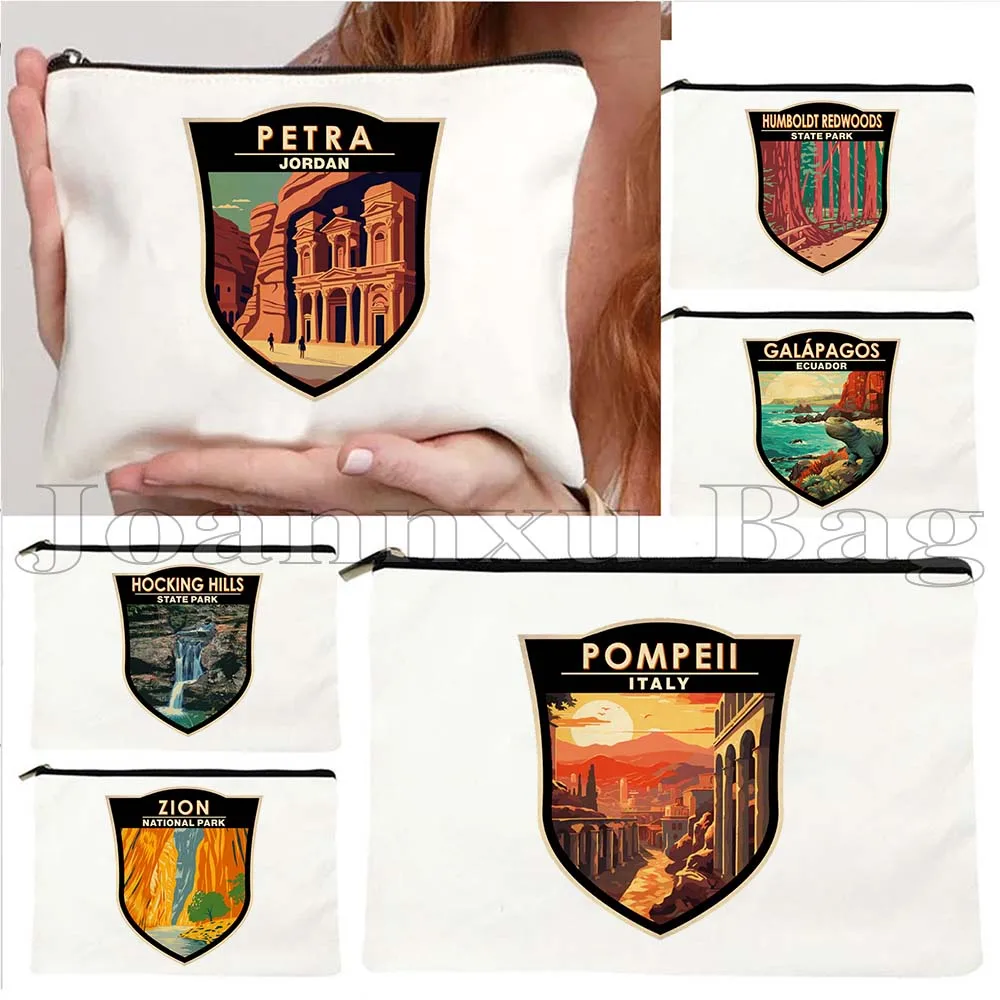 Петра Jordan Amazon River Lake Como Mesa Verde Pompeii Campania Mountain Yellowstone Park Косметичка для макияжа Пенал