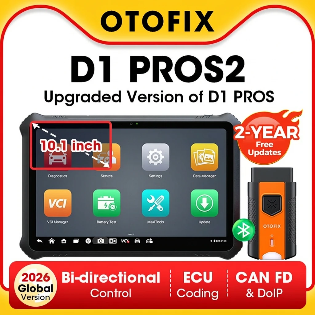 

Диагностический сканер OTOFIX D1 PROS2 для кодирования ЭБУ, двунаправленный диагностический инструмент, 2 года бесплатных обновлений, FCA Renault SGW CANFD DoIP