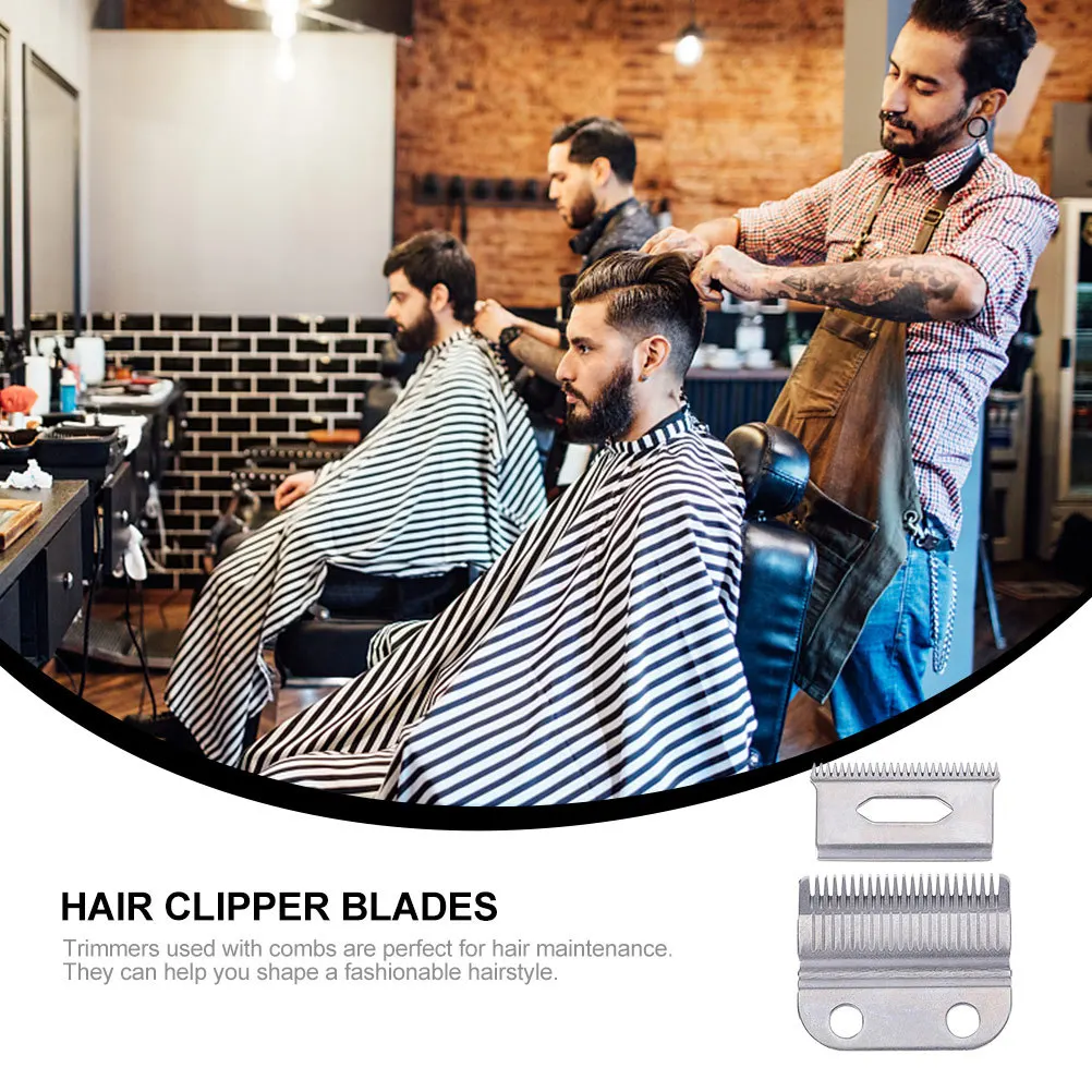 

2Sets Hair Clipper Blades Replacement Heads High Grade Stainless Steel Trimmer Heads Precise Haircutting Salon Home Use