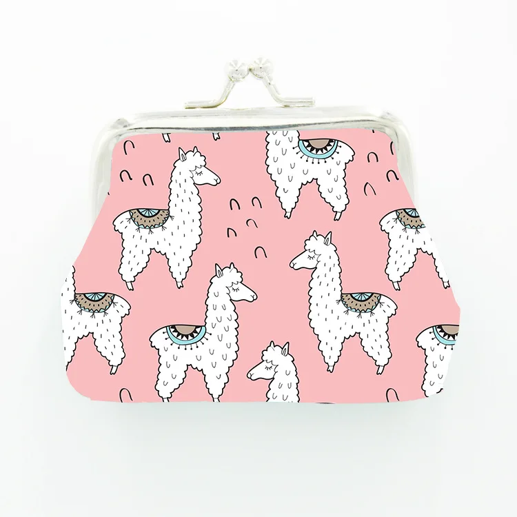 Monedero con estampado de Alpaca para niños, bolsa pequeña de almacenamiento de auriculares, Animal Kisslock