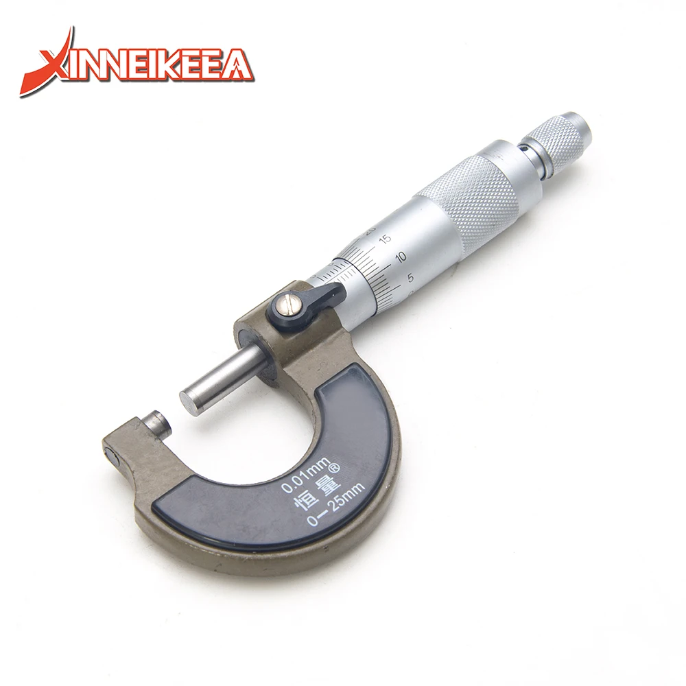 High Precision Stainless Steel Micrometer Measuring Range 0-25mm Resolution 0.01mm High Quality Stainless Steel Laser Engraving