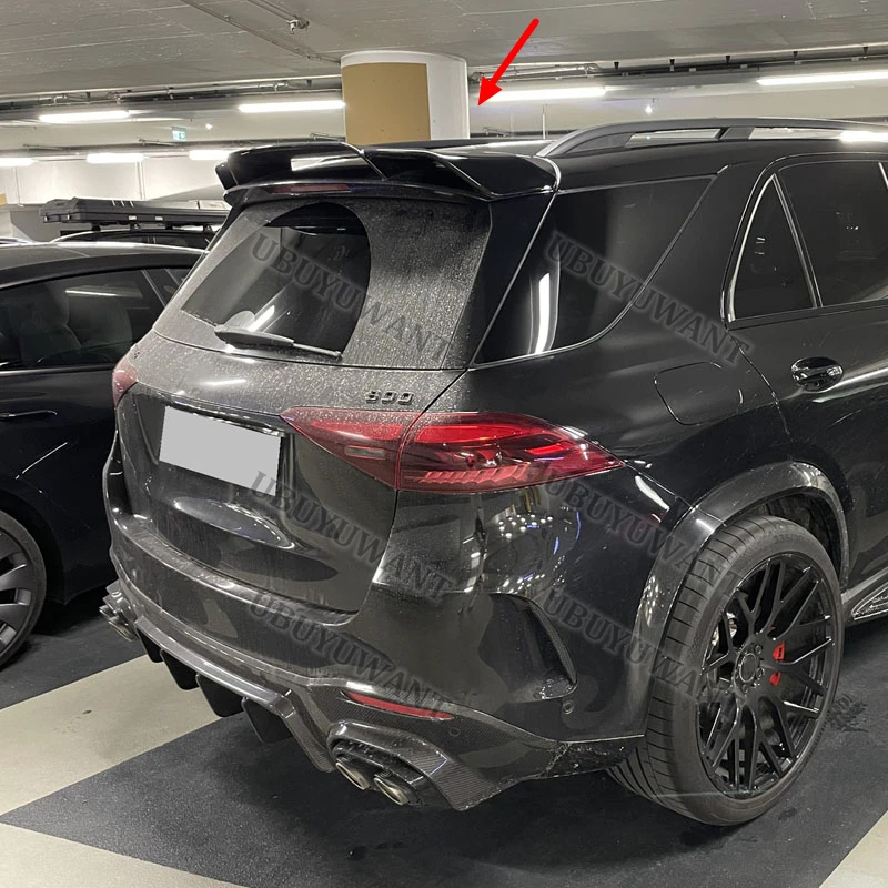 Für Benz GLE Grade ML-klasse W167 2019 + B Stil Hinten Stamm Lip Carbon Faser Flügel Spoiler Auto Styling original fabrik