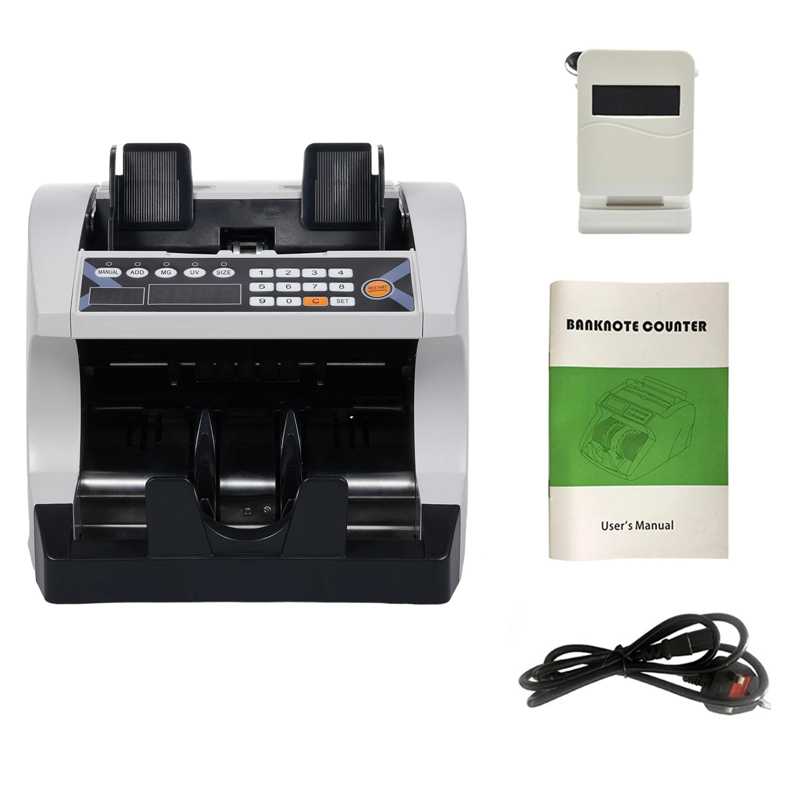 FT-501 Multi Currency Automatic Cash Banknote Money Bill Counter Counting Machine W/ UV MG Counterfeit Detector External Display