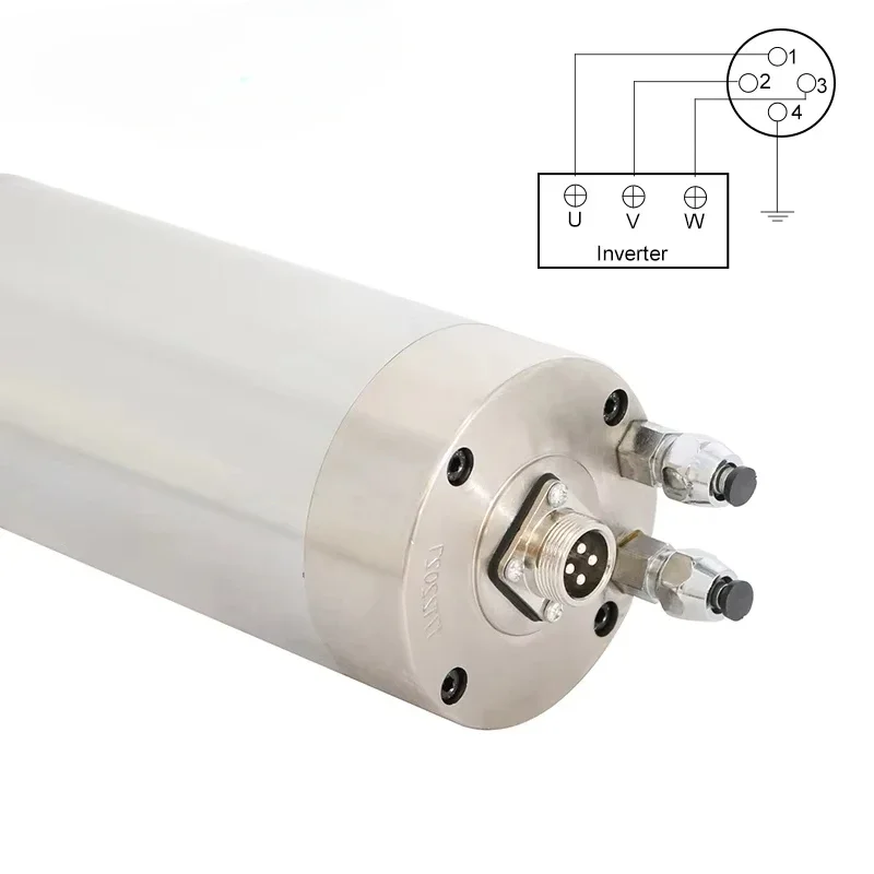 For1.5kw Water-cooled Spindle Motor, With Diameter Of 80mm, And Four Bearings For Woodworking Engraving And Drilling