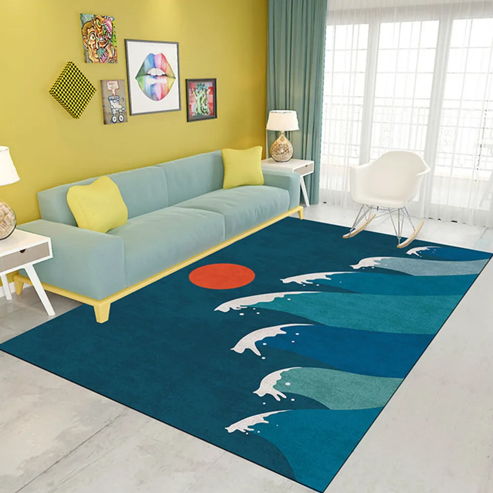 Japanese Style Big Carpets For Living Room Vintage Simple Ethnic Style Floor Mat Non-slip Washable Cat Rugs Bedroom Beside Mat