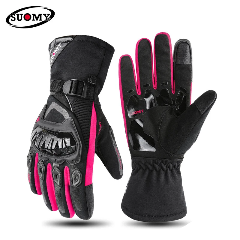 SUOMY Motorcycle Gloves Women Waterproof Windproof Winter Warm Moto Biker Gloves Motorbike Riding Touch Screen Gant Moto Guantes