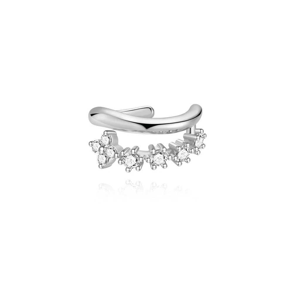 925 Sterling Silver Adjustable Octagonal Star Ear Clip