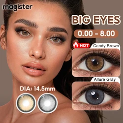 (0.00~-8.00) Magister Diamond N Color Contatc Lenses For Big Eyes Diamond-Cut Gaze Naturally Bright Brown Contact Lens 6 Months