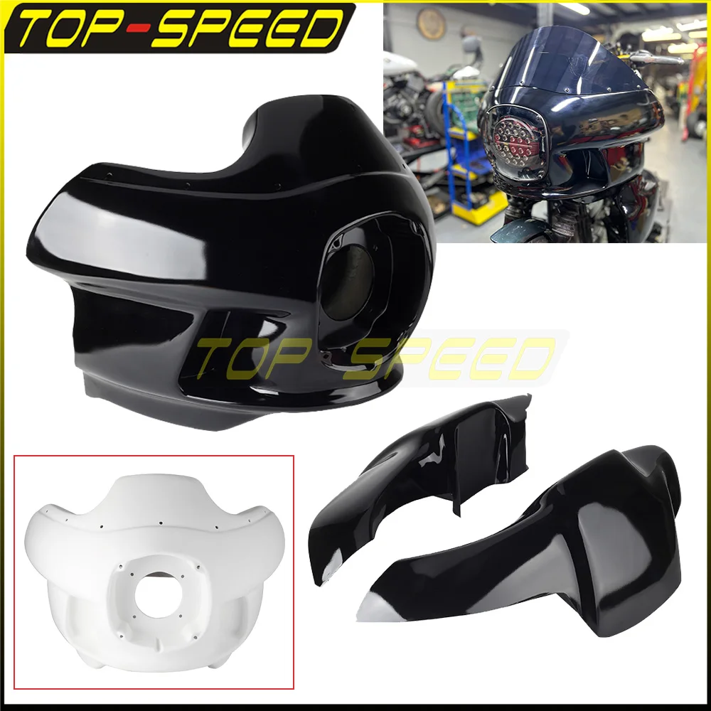 

7" Headlamps Cover Glass Upper/Lower Fairing Windshield For Harley Softail Low Rider S ST Street Bob Standard Fat Bob 2018-2023