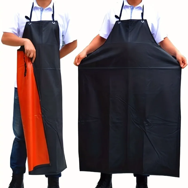 Waterproof PVC Long Apron Heavy Duty Rubber Work Bib for Dishwashing Pet Grooming Butcher Fish Cleaning Gardening Car Wash