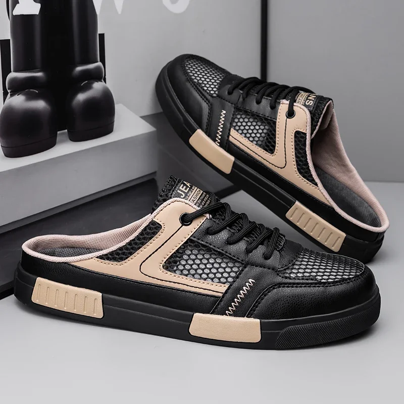 

Hot Sale Casual Sneakers Men Plus Size 47 Breathable Mesh Half Shoes Comfortable Slip-on Shoes Man Trainers Men's Sports Shoes